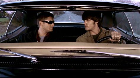 Sam gets to drive the Impala. They were so young! Dean, Supernatural, Twitter