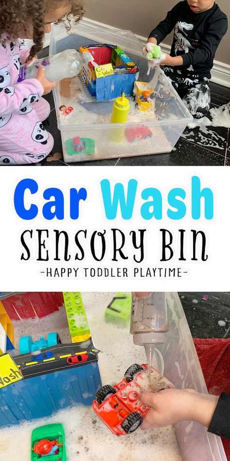 LEGO Car Wash Sensory Bin - HAPPY TODDLER PLAYTIME Sensory Bins For Toddlers, Transportation Preschool Activities, Transportation Theme Preschool, Summer Crafts For Toddlers, Summer Activities For Toddlers, Transportation Activities, Car Activities, Transportation Crafts, Transportation Preschool