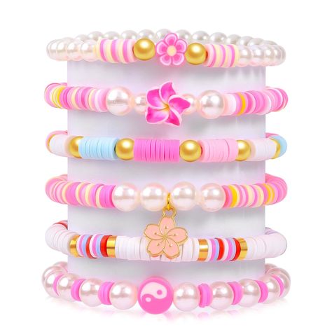 PRICES MAY VARY. 🌸Unique Design: each bracelet has metal charm and pearl to make the whole bracelet look more fashionable.Stackable bracelets have a strong ethnic style,preppy bracelets can bring luck and happiness to wearer. 📐Suitable Size: The perimeter of the bracelet is approx 7 inch which is suitable for most people wrist size. Besides, the bracelets are stretchable, it is convenient for your to wear and take off. 🎁Wonderful Gifts Ideas: Our bracelets are in tend of fashion, it is a good Preppy Birthday Gifts, Colorful Evil Eye, Clay Bead Bracelets, Colorful Bead Bracelets, Beaded Braclets, Preppy Bracelets, Summer Beach Jewelry, Preppy Jewelry, Spring Bracelet