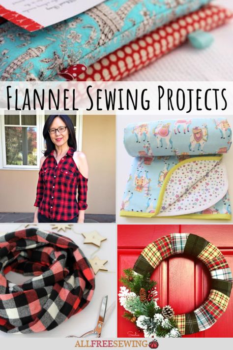 Flannel Sewing Projects, Flannel Scraps, Flannel Fabric Projects, Diy Infinity Scarf, Winter Sewing, Baby Flannel, Fall Sewing, Sewing Projects Free, Winter Decorations Diy