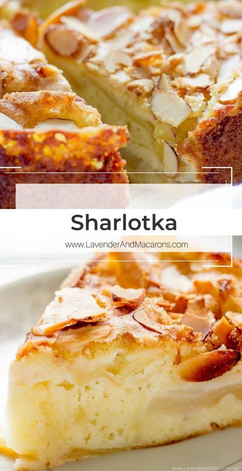 Apple Charlotte Cake, International Apple Recipes, Russian Apple Cake Sharlotka, Polish Apple Cake Recipes, Desserts Made With Half And Half, Art And The Kitchen Recipes, Ukrainian Apple Cake, Shabbat Dessert Recipes, Light Apple Desserts