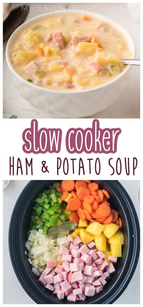 Bean Soup Recipes Crockpot, Potato Soup Ham, Ham Soup Crockpot, Crockpot Ham And Potato Soup, Ham And Bean Soup Recipes, Soup Recipes Crockpot, Crockpot Ham And Potatoes, Crockpot Ham And Beans, Soup Ham