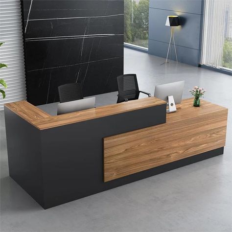 fangqiren Simple Modern Company Reception Desk 2 Person Rectangular Laminate Reception Desk | Wayfair Contemporary Office Reception, Modern Office Reception Desk, Reception Area Chairs, Company Reception, Modern Office Reception, Retail Reception Desk, Wood Reception Desk, Salon Reception Desk, Modern Executive Desk