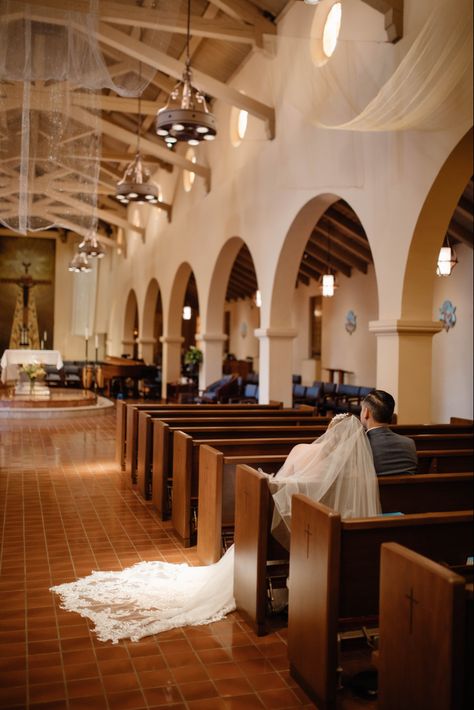 Bride and Groom in church photos. Rocio Rivera Photography Wedding Photos In Church, Church Pew Wedding, Christian Wedding Photography, Small Church Weddings, Engagement Portraits Poses, Church Wedding Photos, Church Wedding Photography, Church Reception, Church Photos