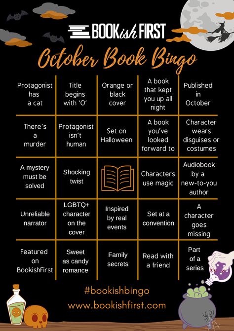 Bookish Bingo, October Reads, Reads Template, Book Bingo, October Reading, Reading Bingo, Story Journal, Up Story, October Books