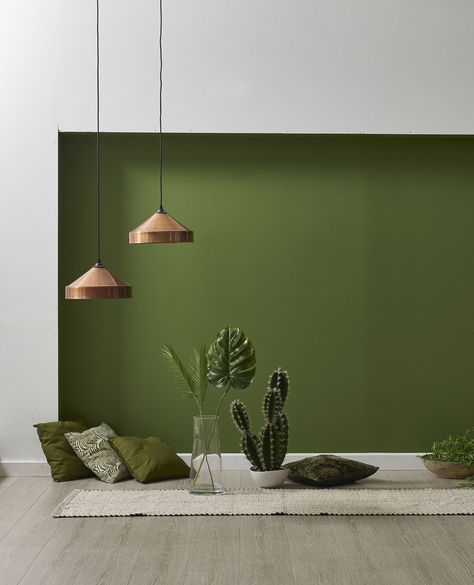 green wall living room - colour palette Eco Friendly Interior Design, Green Walls Living Room, Simple Living Room Designs, Green Wall Color, Green Accent Walls, Green Walls, Simple Living Room, Living Room Green, Green Interiors