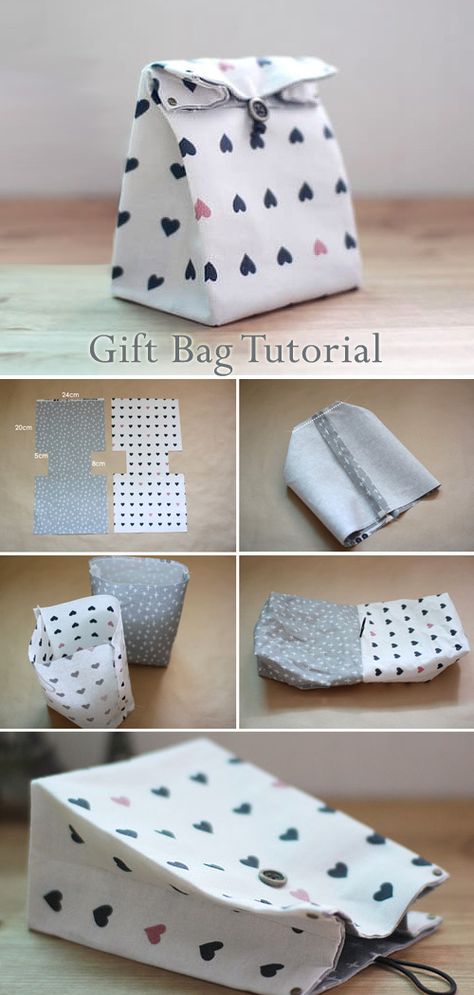 Fabric Gift Bag Tutorial Gift Bag Tutorial, Diy Sy, Projek Menjahit, Fabric Gift Bag, Sac Diy, Diy Step By Step, Gift Bags Diy, Sew Ins, Trendy Sewing