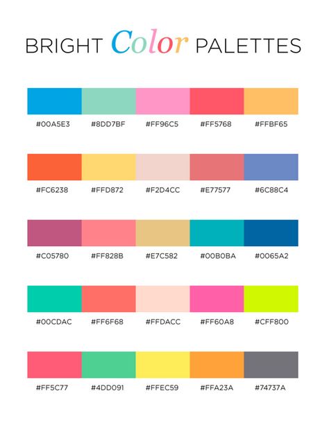 Canva Bright Color Palette Codes, Cheerful Colour Palette, Preppy Color Pallete, Pantone Bright Colors, Bright Logo Color Palette, Popsicle Color Palette, Bright Pallete Color, Vibrant Color Palette Hex Codes, Bright Cool Color Palette