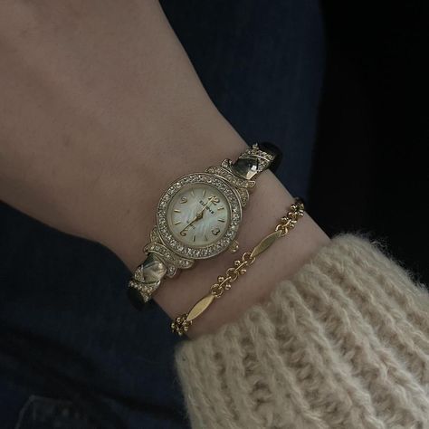 Vintage Elgin Watch Beautiful Elgin Watch with... - Depop Vintage Watches Aesthetic, Gold Watch With Bracelets, Vintage Watch Aesthetic, Aesthetic Watches, Elgin Watch, Vintage Gold Watch, Pretty Watches, Vintage Watches Women, Gold Pendant Jewelry