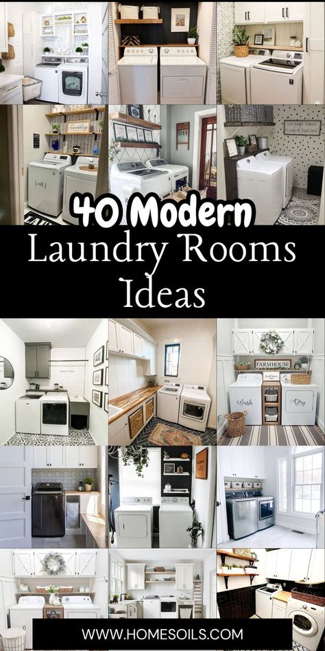 Transform your space with 40 modern laundry room ideas that combine style and efficiency for the ultimate chore experience. Visit our site for inspiring design tips! Laundry Room With Tv, Laundry Room Galley Layout, Laundry Room With Black And White Tile, Laundry Room With Storage Ideas, Luxurious Laundry Room Ideas, Breezeway Laundry Room, Laundry Room Natural Light, Transitional Laundry Room Ideas, Laundry Room Ideas For Top Loaders