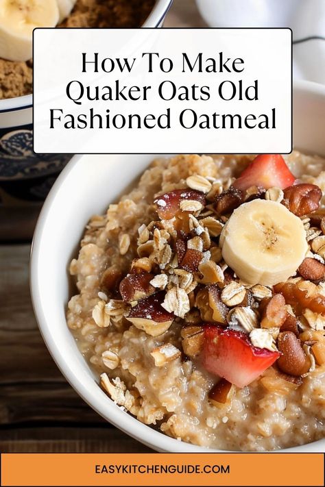 Discover the perfect recipe for How To Make Quaker Oats Old Fashioned Oatmeal – a hearty breakfast choice for a wholesome start. Quaker Old Fashioned Oats Recipes, How To Cook Old Fashioned Oats, Quaker Oats Recipes, Quaker Oats Oatmeal, Quick Oatmeal, Quaker Oatmeal, Classic Old Fashioned, Oatmeal Porridge, Raw Oats