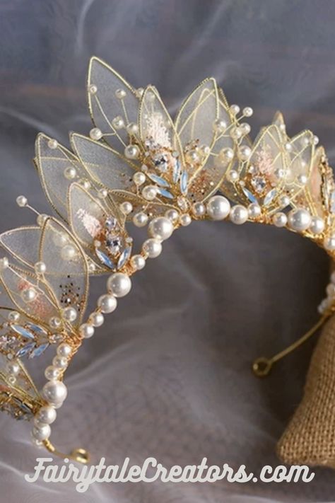 Say hello to The Clairvoyant Fairy Dream Tiara! 👑 Find your DREAM Diadem at FairytaleCreators.com and RECEIVE ❗️3 FREE ❗️ GIFTS WITH QUALIFIED PURCHASE TODAY. Hurry before your favorite crowns sell out. 💕 Your satisfaction is 100% guaranteed. As always, FREE shipping for our Fairytale Queens. 🧚🏻‍♀️ #Crowns #Tiaras #HairJewelry #Weddings #PhotoShoots #Pretty 😇 Tiara Aesthetic, Crowns Royal, Vintage Wreaths, Tiara Tattoo, Crown Drawing, Crown Aesthetic, Floral Headdress, Mermaid Fairy, Vintage Wreath