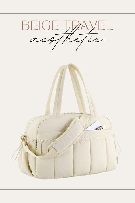 Beige puffer quilted carry-on duffle bag
https://amzn.to/3ypJzqz Cute Duffle Bag Aesthetic, Duffle Bag Aesthetic, Beige Puffer, Weekender Bags, Bag For Travel, Workout Bags, Aesthetic Travel, Bags Aesthetic, Travel Duffel