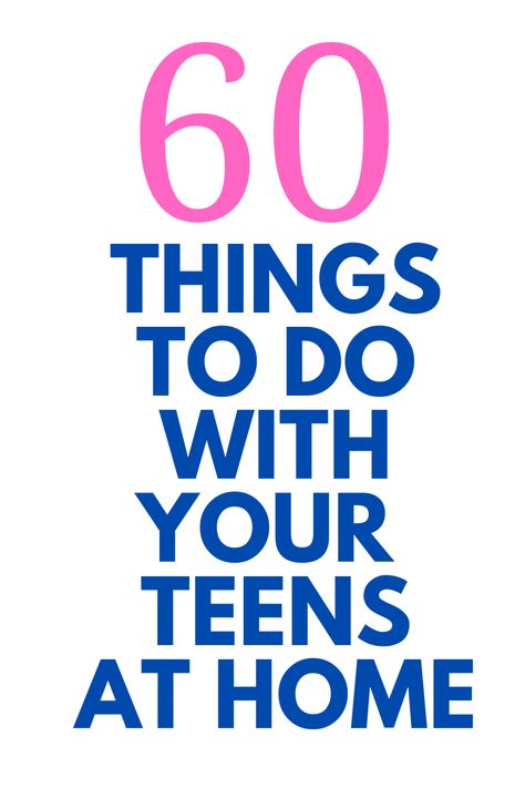 60 Things To Do With Your Teens At Home - Looking to keep your kids busy? Here are 60 things to do at home with teens at home. #Teens #Teenagers Letter Prompts, Things For Teens, Family Challenge, Write Letters, Family Fun Night, Things To Do At Home, Activities For Teens, Things To Do When Bored, Fun Family Activities