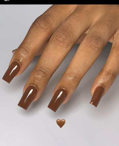 Dark Brown Nails, Dark Skin Nail Polish, Neutral Nails Acrylic, Ballerina Acrylic Nails, Overlay Nails, Brown Acrylic Nails, Brown Nail, Brown Nails Design, Plain Nails