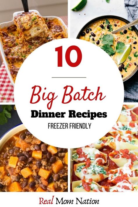 Batch Dinner Recipes, Family Vegetarian Meals, Batch Meals, Meals Vegetarian, Big Family Meals, Big Family Dinner, Freezable Meals, Large Family Meals, Meal Train Recipes