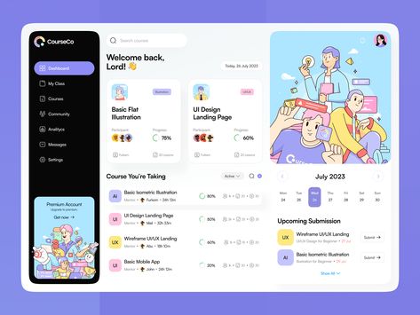 Education Dashboard, Project Management Dashboard, Layout Web, Website Design Inspiration Layout, Ui Design Dashboard, Ux App Design, Web Dashboard, Flat Ui, Dashboard Ui