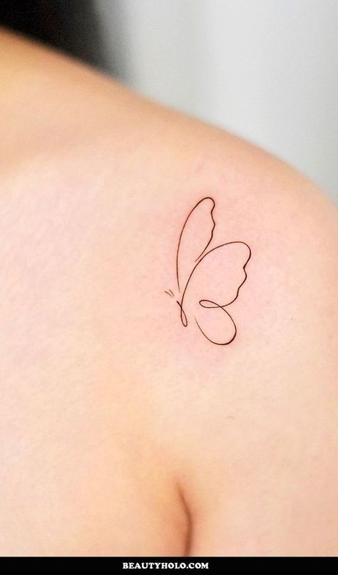 Small Trendy Tattoos Simple, Nice Simple Tattoos, Tattoo That Signifies Strength, Tattoo 18th Birthday, Personality Tattoos Ideas, Kismet Tattoo Ideas, Small Girlie Tattoos Ideas, Small Tattoos For Back, Subtle Butterfly Tattoo