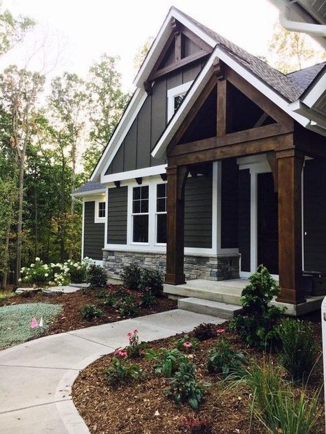 Siding Ideas Exterior Square House, Sherwin William Exteriors, Redoing Outside Of House, Lap Siding Exterior Colors, Board And Batten Siding Colors Exterior Design, Rambler House Exterior, Camp Exterior, Exterior Entryway Ideas, Modern House Colors