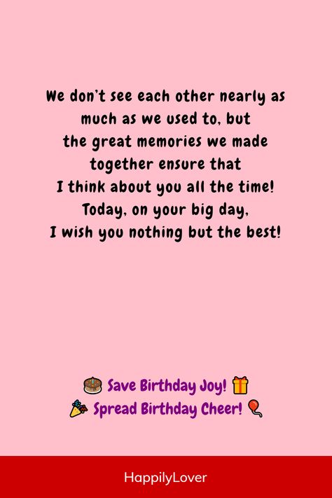 So, whether you’re near or far, beautiful birthday wishes will provide perfect way to say “Happy birthday cuz” and capture the essence of your cousin’s uniqueness. Get ready to spread smiles, evoke nostalgia, and make your cousin’s day as wonderful as they are with creative and thoughtful birthday wishes! Birthday Reply Message To Friend, Happy Birthday Notes To Best Friend, Unique Ways To Wish Happy Birthday, Birthday Wishes For Cousin Bestie, Birthday Wishes For Cousin, Happy Birthday Cousin Quotes, Cousin Birthday Wishes, Birthday Quotes For Cousin, Birthday Wish For Cousin Best Friend