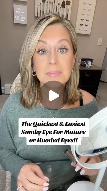 Smokey Eye On Older Women, Smokey Eye Makeup For Over 50, Smoky Daytime Eye, Eyeshadow Makeup Blue Eyes, Beth Dutton Eye Makeup Tutorial, Smokey Eye Beginner, Grey Hair Makeup Looks Over 50, Eye Makeup For Short Hair, Makeup Tips For Older Women Over 50 Eyes