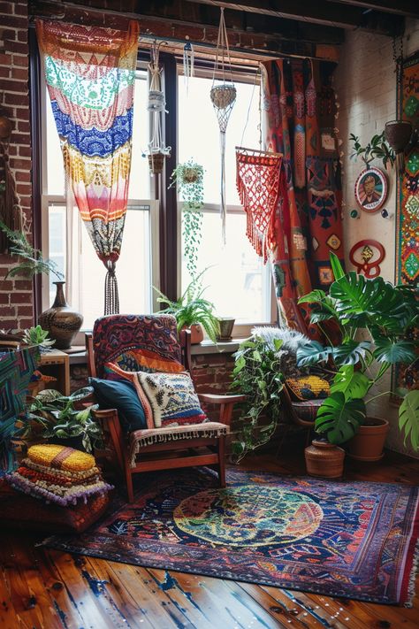 90s Hippie Aesthetic, Hippie House Aesthetic, Hippie Apartment Decor, Hippie Interior Design, Bohemian Houses, Hippie Apartment, Hippie Chic Style, Hippie Curtains, Groovy Aesthetic