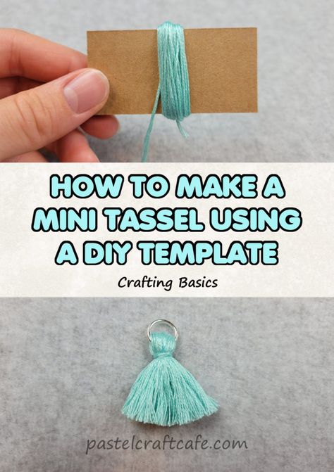 Diy Mini Tassel Tutorials, Diy Tassels For Jewelry, Diy Tassel Necklace How To Make, Diy Mini Tassel, Make Tassels Embroidery Thread, How To Make Mini Tassels Diy, How To Make A Small Tassel, How To Make Mini Tassels, Tiny Tassels Diy