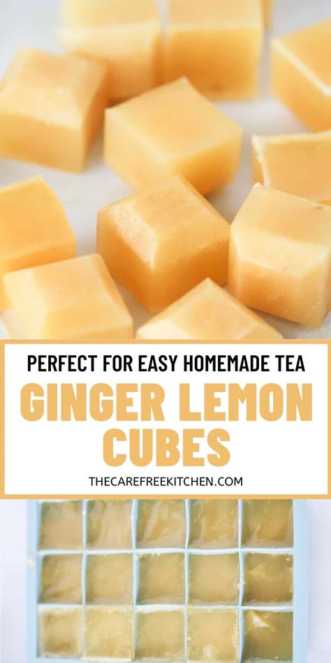 Ginger Iced Tea Recipe, Honey Tea Recipe, Lemon Tea Recipe, Lemon Ginger Honey, Ginger Lemon Honey Tea, Homemade Ginger Tea, Ginger Iced Tea, Ice Cube Recipe, Lemon Shots