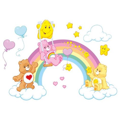 Care Bears Wall Sticker East Urban Home Size: 120cm H x 170cm W Care Bears Art, Care Bears Clipart, Care Bear Images Clip Art, Carebears Sticker, Care Bears Love A Lot Bear, Black Wall Stickers, Transparent Wall, Care Bears Daydream Bear, Care Bears Birthday Party