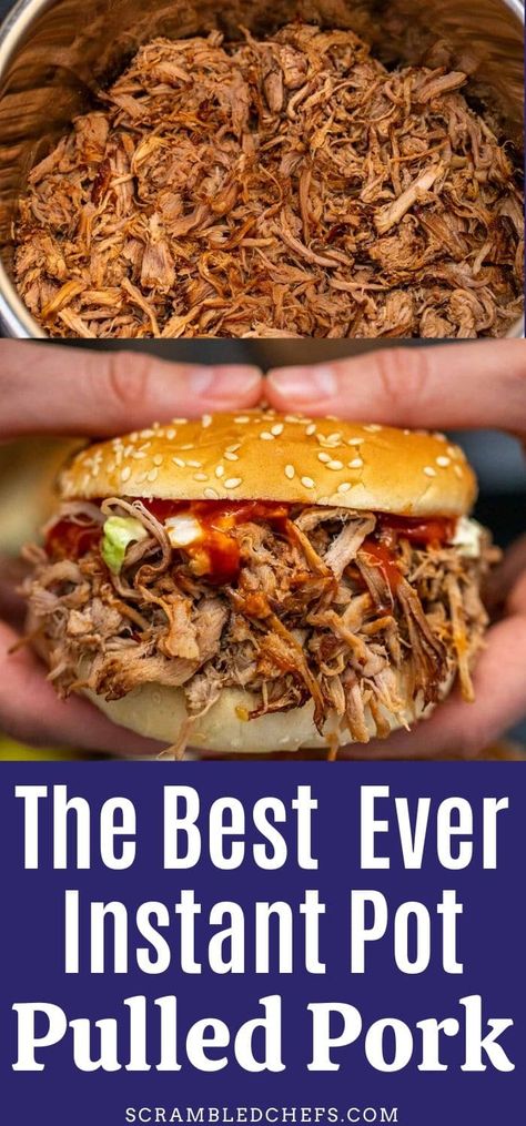 This Instant Pot pulled pork recipe with homemade spice rub is a deliciously easy recipe where the Instant Pot does all the work for you! This is a great beginner easy Instant Pot recipe for anyone who loves pulled pork sandwiches! #InstantPot #PulledPork #BarbecuePorkSandwich #InstantPotPulledPork #IPRecipes Pulled Pork Instant Pot Recipe, Instant Pot Pulled Pork Recipe, Pressure Cooker Pulled Pork, Instant Pot Pulled Pork, Easy Pulled Pork, Pulled Pork Recipe, Pork Recipes Easy, Crockpot Pulled Pork, Pork Roast Recipes