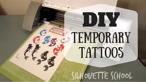 DIY Temporary Tattoos  by My Paper Craze for Silhouette School Diy Temporary Tattoo, Make Temporary Tattoo, Vinyl Projects Silhouette, Diy Tattoo Permanent, Silhouette School Blog, Tattoo Diy, Tattoos Temporary, Serpent Tattoo, Silhouette Curio