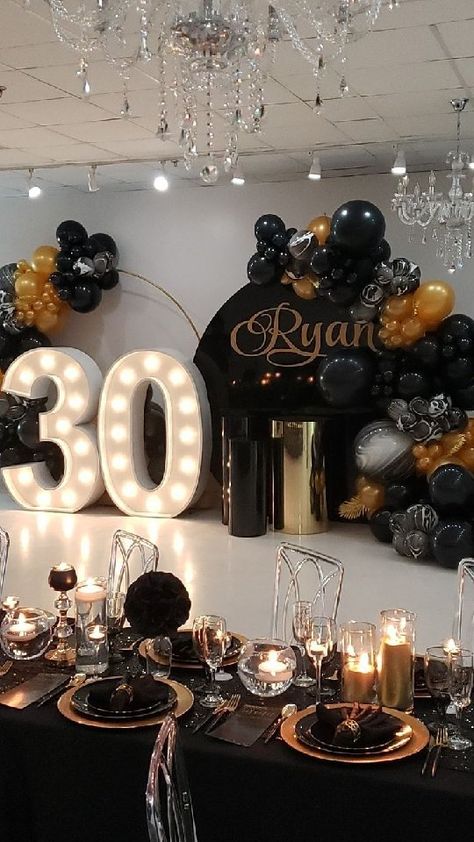 jpdevents on Instagram: A party fit for a king ‼️ Not too much, but just right for a guy's 30th Birthday Dinner! #Iteach . . . . Circa February 2021 #JPDEVENTS… Man 30th Birthday Ideas, 30th Birthday Table Decor, 30th Birthday Dinner, 30th Birthday Party Ideas, Dirty 30 Birthday Party, 30th Birthday For Him, Boyfriends Birthday Ideas, 30th Birthday Men, 30th Birthday Themes