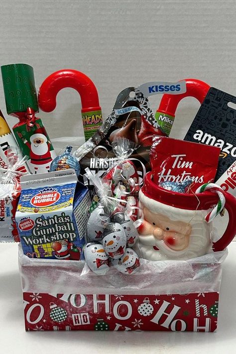 Discover a variety of Christmas gift baskets filled with festive treats and thoughtful surprises. These Christmas gift basket ideas are perfect for friends, family, or colleagues to make the holiday season special. Christmas Movie Basket Gift Ideas, Dollar Tree Christmas Basket Gift Ideas, Christmas Themed Gift Basket Ideas, Holiday Baskets Ideas, Xmas Baskets Ideas Diy Gifts, Christmas Present Basket Ideas, Christmas Family Basket Gift Ideas, Birthday Gift Basket Ideas For Women, Family Christmas Gifts Baskets