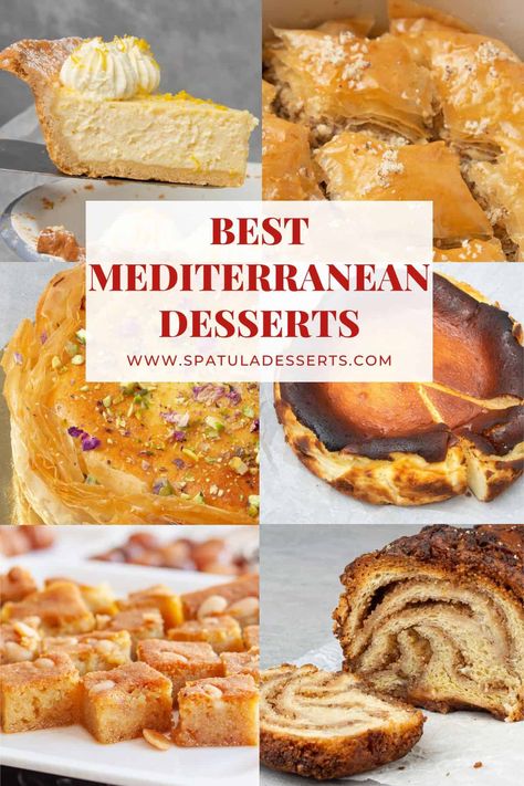 6 different mediterranean desserts. Mediterranean Desserts Recipes, Medditeranean Dessert Recipes, Easy Mediterranean Dessert Recipes, Mediterranean Diet Desserts Simple, Medditeranean Desserts, Mediterranean Diet Sweets, Mediterranean Desserts Easy, Mediterranean Dish Recipes, Mediterranean Deserts