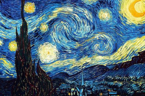 "Starry Night" Diamond Painting Kit (Full Drill) - Paint With Diamonds فنسنت فان جوخ, Famous Art Paintings, Pop Art Vintage, Masterpiece Art, Istoria Artei, Starry Night Painting, Art Masterpieces, Most Famous Paintings, Arte Van Gogh