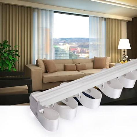 PRICES MAY VARY. The set includes the track , ripple fold tape, runners with rope, connectors and end caps. The ripple fold decreases the width of the curtains by 35% when they are hung. If the curtains are 100" wide , the maximum width would be 65" when the curtains are closed. Runner spacing 80 mm and buckle spacing 125 mm. WE CAN SEW THE TAPE TO THE TOP OF THE CURTAINS at an extra cost of $30 per panel . Please choose the length of the track + Sewing the tape into the curtains. The set includ Nirvana Bedroom, Angled Curtains, Ripplefold Curtains, White Cotton Curtains, Ripplefold Draperies, Ceiling Curtain Track, Rake Head, Wave Curtains, Ceiling Curtains