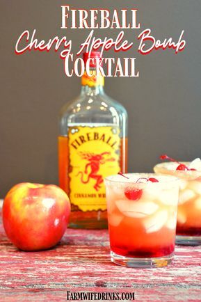 Apple Cider And Fireball, Fireball Drinks Recipes, Camping Cocktails, Alcoholic Shots, Fireball Cocktails, Whisky Drink, Fireball Recipes, Fireball Drinks, Drinks Liquor