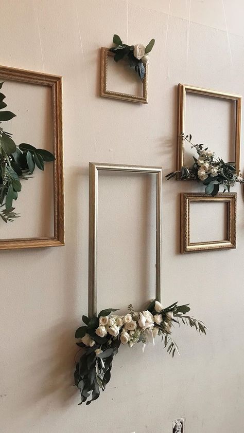 Empty Frames On Wall Decor Ideas, Painting Ideas Pumpkin, Wall Hanging Frames, Burgundy Christmas Decor, Bad Case Of Stripes, Frame Arrangement, Burgundy Christmas, Porch Awning, Kids Yard