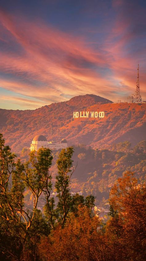 Instagram California Sunset Aesthetic, Los Angeles Sunset, Los Angeles Wallpaper, California Wallpaper, California Hollywood, Los Angeles Aesthetic, California Vibe, Griffith Park, American Road