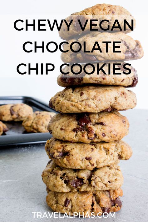 Vegan Cookies Without Butter, Vegan Healthy Chocolate Chip Cookies, Vegan Choc Chip Cookies, Vegan Chewy Chocolate Chip Cookies, Vegan Dark Chocolate Cookies, Simple Vegan Chocolate Chip Cookies, Vegan Chocolate Chip Cookies Coconut Oil, Vegan Chocolate Chip Cookie Recipe, Vegan Chocolate Cookies