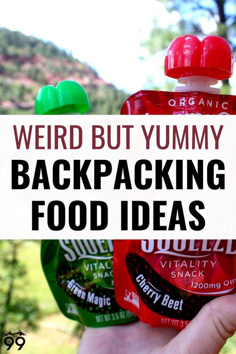 Backpackers eat weird stuff. We cut the mold off of things, ignore refrigeration labels, and ask questions like, “Would I be able to dehydrate this?” Unless you're eating only dehydrated meals, you'll probably want to mix things up next time you're on the trail. Here are 12 of my favorite "weird" foods to take backpacking. I Backpacking foods and snacks I Hiking meals Backpacking Food Gluten Free, Backpack Food Ideas, Pct Trail Backpacking Meals, No Cook Hiking Food Backpacking Meals, Backpack Camping Food, Backpack Camping Meals Hiking Food, Back Packing Food Ideas, Backpacking Snacks Hiking, Easy Hiking Food