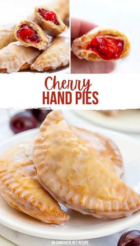 Cherry Pie Empanadas, Cherry Empanadas Recipes, Cherry Fried Pies Recipe, Cherry Fried Pies Easy, Baked Cherry Hand Pies, Cherry Empanadas Easy, Fried Cherry Hand Pies, Amish Hand Pies Recipe, Hand Fried Pies