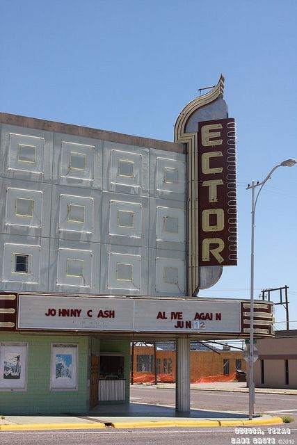 Ector Theater - Odessa, Texas Alpine Texas, Odessa Texas, Midland Texas, Apothecary Labels, Orange Brick, Green Granite, Texas Roadtrip, Loretta Young, Ranch Decor