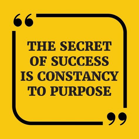 Motivational quote.The secret of success is constancy to purpose. On yellow background vector illustration Secret Of Success, Illustration Background, Secret To Success, Background Illustration, Yellow Background, Motivational Quote, Vector Pattern, The Secret, Stock Illustration