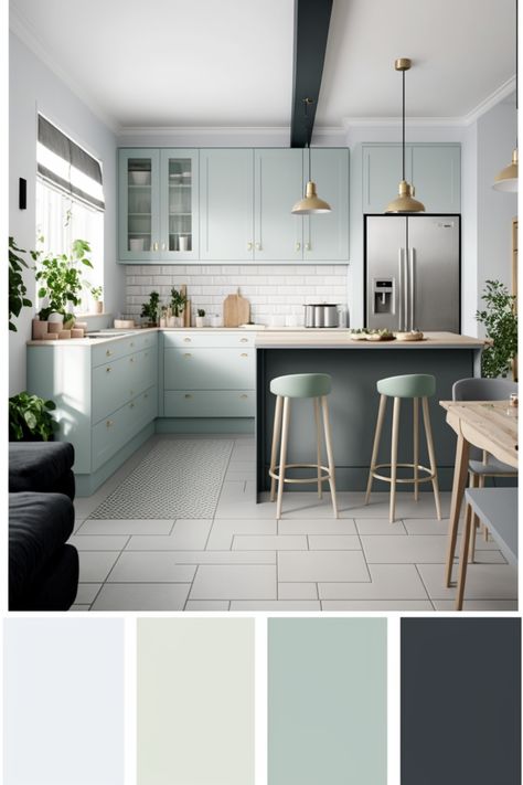 Kitchen idea with color palette Modern Kitchen Color Palette, Two Colour Kitchen Units, Colour Palette For Kitchen, Kitchen Pallet Ideas Colour Palettes, Kitchen Colour Palettes, Kitchen Mood Board Colour Palettes, Kitchen Color Palette Ideas, Kitchen Color Pallet, Kitchen Colour Combination Ideas