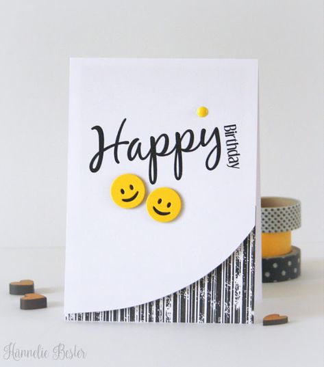 desert diva Smile It's Your Birthday, Smile Cards Handmade, Emoji Cards Handmade, Simple Birthday Cards For Men, Smile Face Invitation, Smiley Invitation, Happy Smiley Face So Cute, Simple Greeting Cards, Cas Challenge