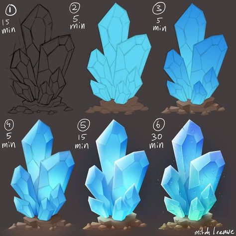 Working on new tutorials. What kind of tutorial would you like to see next? #art #drawing #digitalart #photoshop #instaart… Draw Crystals, How To Paint Digitally, Mitch Leeuwe, Crystal Drawing, Coloring Tutorial, 수채화 그림, Digital Painting Tutorials, Crystal Art, Painting Class