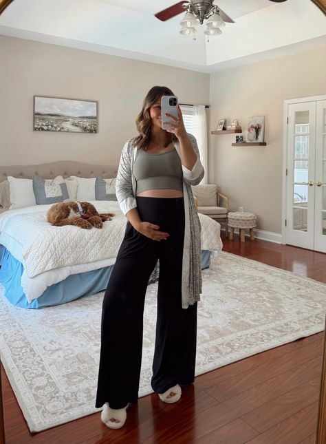 Bamboo Wide Leg Maternity & … curated on LTK Wide Leg Maternity Outfit, Pregnancy Fashion Fall, Wide Leg Pants Outfit, Fashion Layout, Maternity Outfits, Mom Fashion, Pregnancy Outfits, Baby Time, Maternity Photos