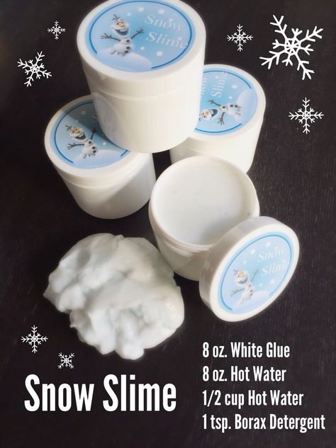 Frozen Birthday Party Favors, Snow Birthday Party, Snow Slime, Frozen Birthday Party Cake, Olaf Birthday, Frozen Party Favors, Elsa Birthday Party, Winter Party Themes, Frozen Bday Party