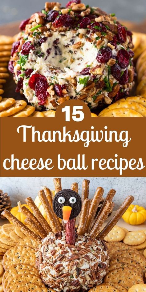 Thanksgiving Cheese Ball Recipes Thanksgiving Appetizer Table, Cheese Ball Ideas, Pumpkin Cheese Balls, Thanksgiving Cheese Ball, Turkey Cheese Ball Recipe, Pumpkin Cheese Ball Recipe, Thanksgiving Cheese Boards, Thanksgiving Appetizers Dips, Holiday Theme Food